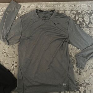 Nike pro combat fitted Men's Dark Gray Long Sleeve Tee